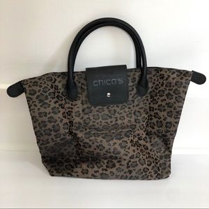 Leopard Print Foldable Tote Bag